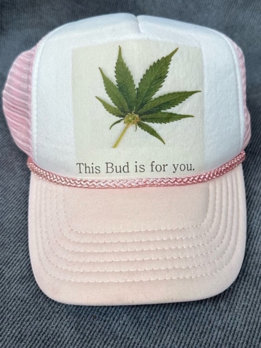 This Bud is for you pink mesh trucker hat